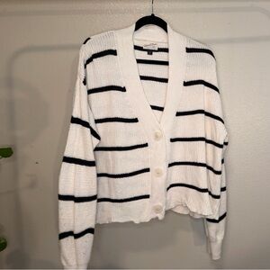 Universal Thread Black and White Striped Cardigan